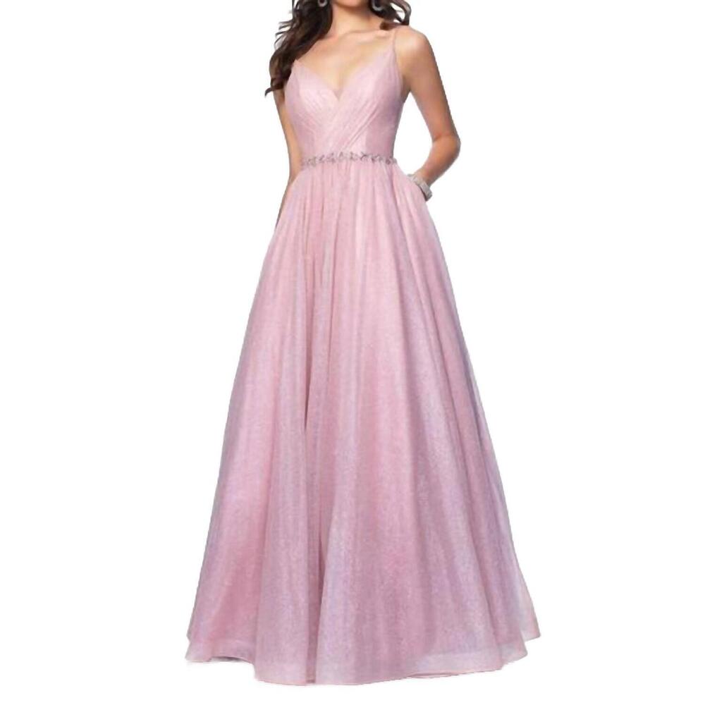 NEW BLUSH PROM long ball gown in antique rose